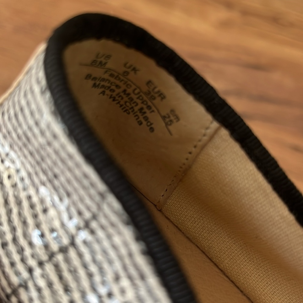 Franco Sarto black/white with clear sequin sparkles, size 8 - Picture 6 of 6
